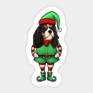 Cavalier King Charles Spaniel Christmas Elf Sticker